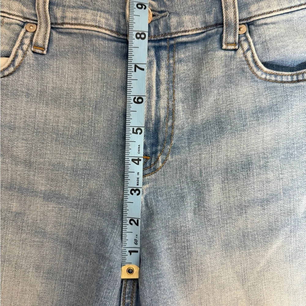 7 For All Mankind Blue Jean Mid Roll Shorts Frayed Hem SKU 0044 - Picture 10 of 12